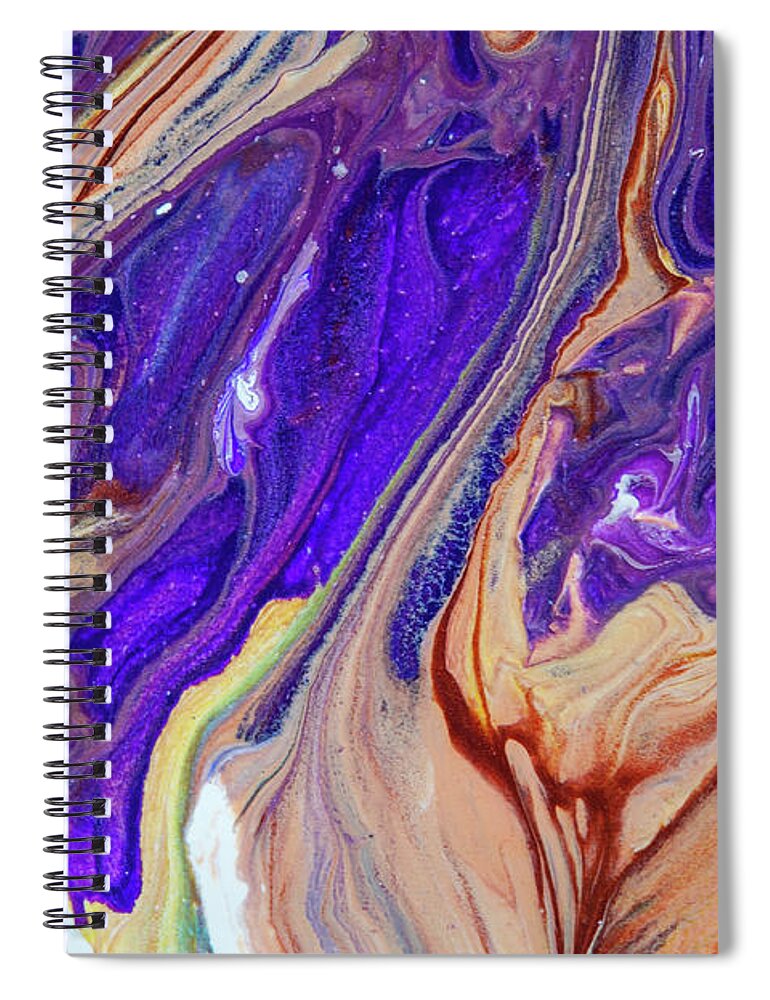 Jenny Rainbow Fine Art Photography Spiral Notebook featuring the painting Liberation 3. Abstract Fluid Acrylic Pour by Jenny Rainbow