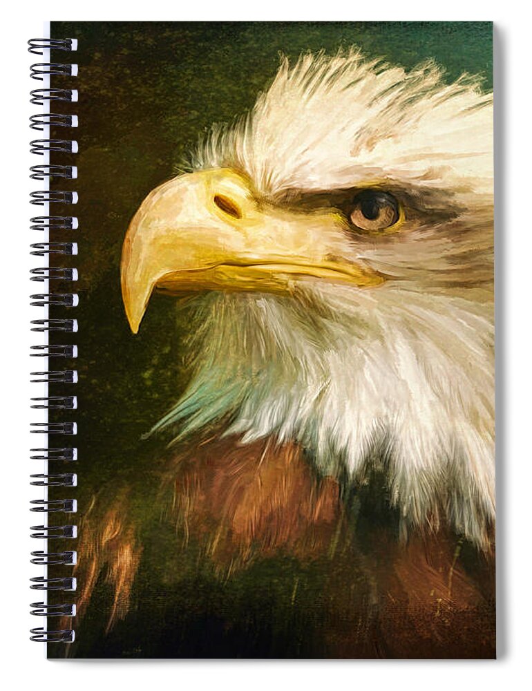 Eagle Spiral Notebook featuring the painting American Bald Eagle by Tina LeCour