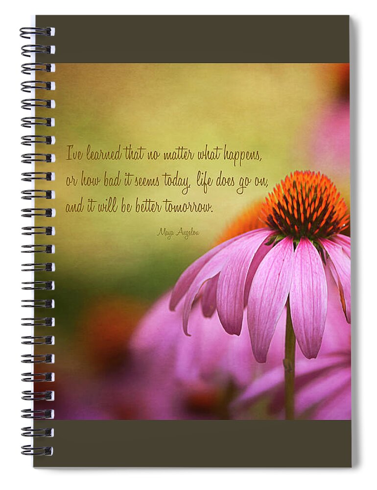 Maya Angelou Spiral Notebook featuring the photograph Life Goes On by Maria Angelica Maira