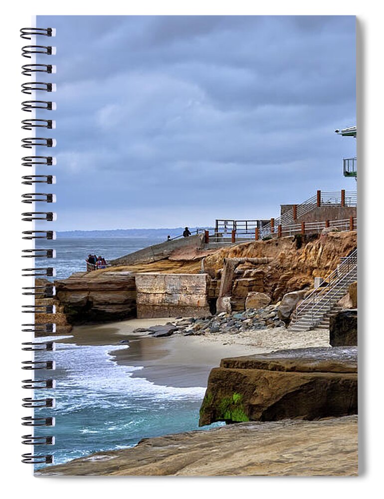 Lifeguard Spiral Notebook featuring the photograph Lifeguard Station at Children's Pool by Eddie Yerkish