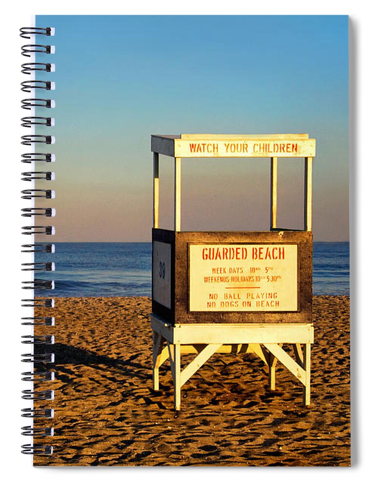 Lifequard Stand At Ocean City Nj Spiral Notebook featuring the photograph Lifeguard Stand at Ocean City NJ by Carolyn Derstine