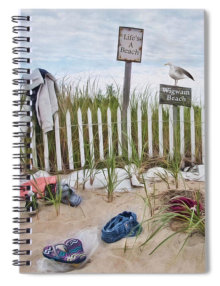 Beach Spiral Notebook featuring the photograph Life's a Beach by Robin-Lee Vieira