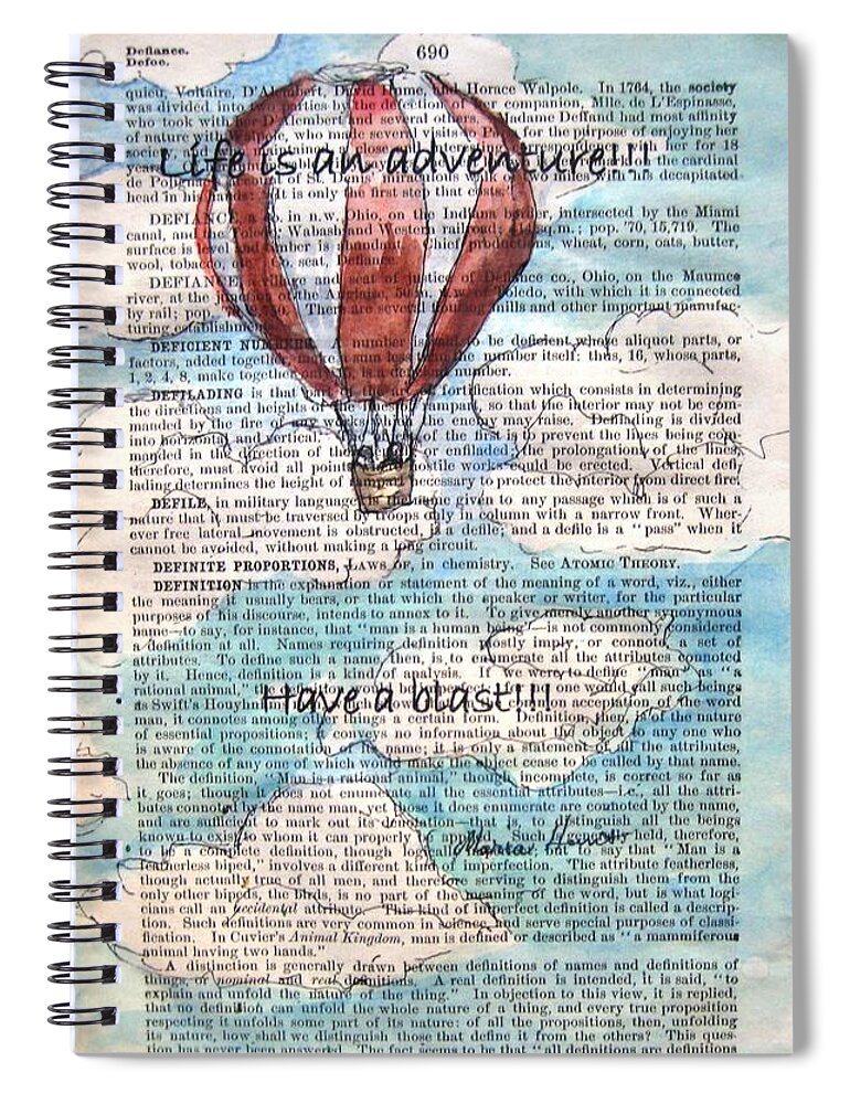 Hot Air Balloon Spiral Notebook featuring the painting Hope Floats - Rise Above It by Maria Hunt