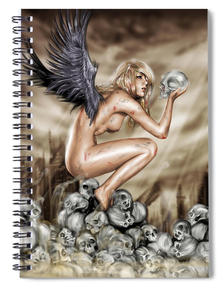 Pete Spiral Notebook featuring the painting Lifting the Veil by Pete Tapang