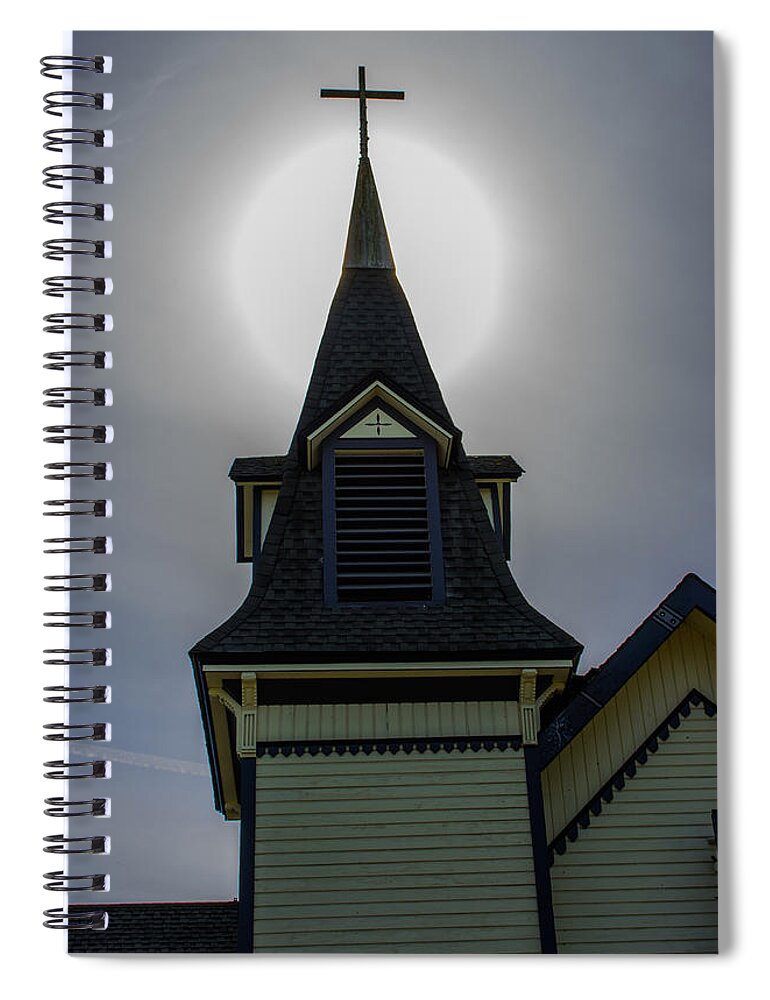 Cross Spiral Notebook featuring the photograph Light of the World by Tikvah's Hope