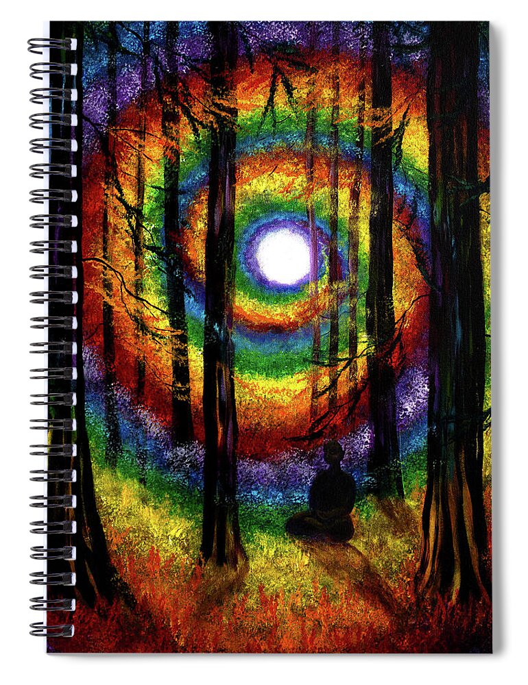 Buddha Spiral Notebook featuring the painting Light of Tolerance by Laura Iverson