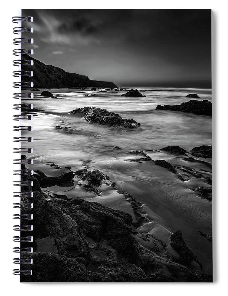 Art Spiral Notebook featuring the photograph Light Passages bw by Denise Dube