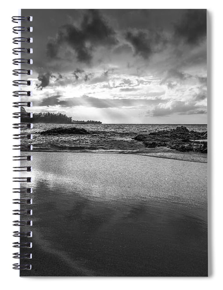 Art Spiral Notebook featuring the photograph Light Shining on the Beach II by Jon Glaser