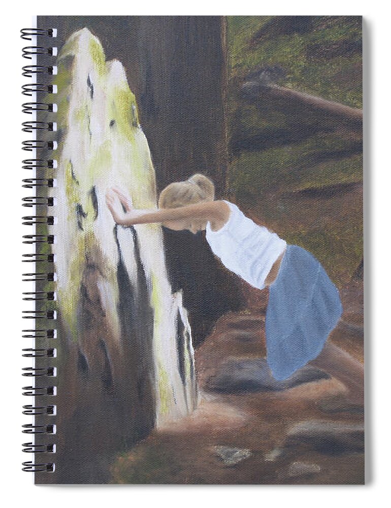 Childhood Spiral Notebook featuring the painting Light Weight by Marg Wolf