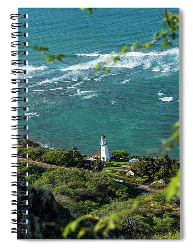 Lighthouse Spiral Notebook featuring the photograph Lighthouse from above by Jason Hughes