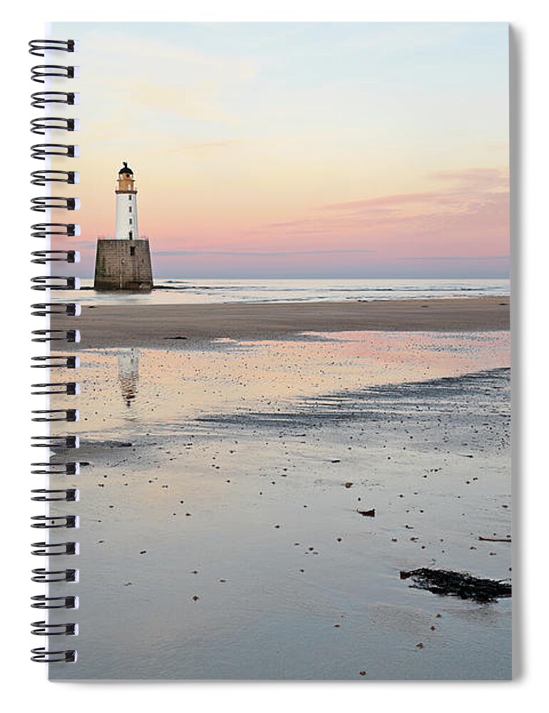 Rattray Head Lighthouse Spiral Notebook featuring the photograph Lighthouse Sunset - Rattray Head by Grant Glendinning