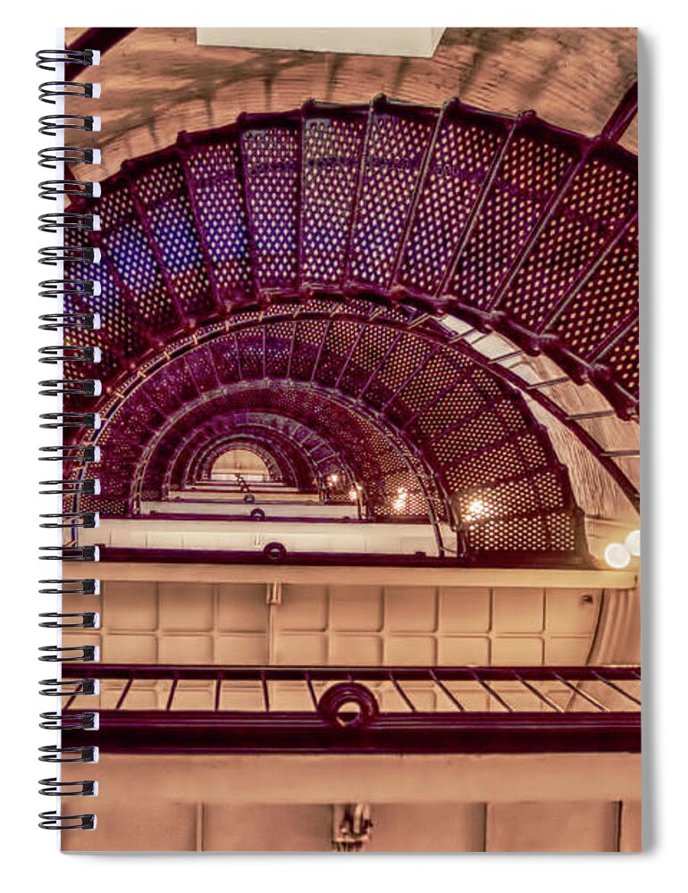 Lighthouse Spiral Notebook featuring the photograph Lighthouse Stairwell by Mick Burkey