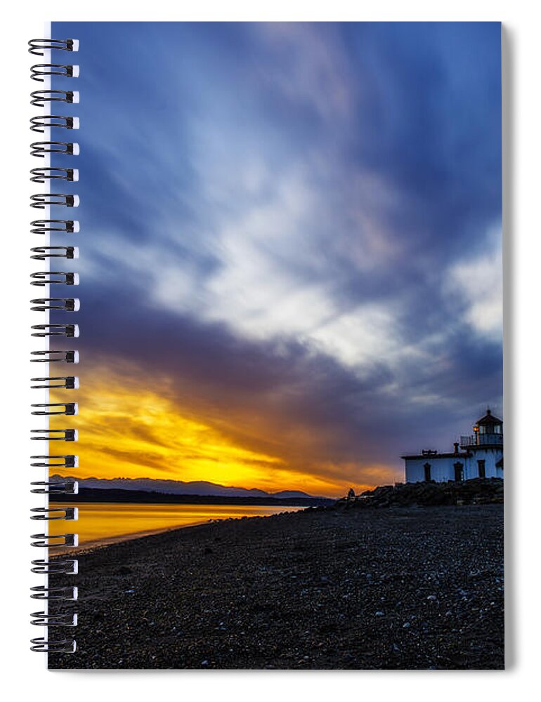 Outdoor Spiral Notebook featuring the photograph Lighthouse Sunset by Pelo Blanco Photo