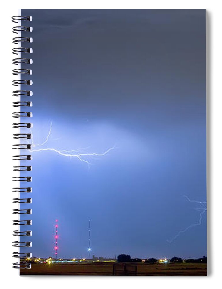 Thunderstorm Spiral Notebook featuring the photograph Lightning Michelangelo Style Panorama by James BO Insogna