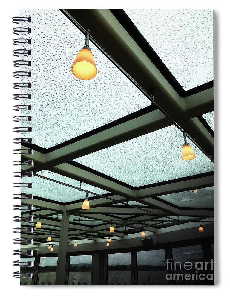 Abstract Spiral Notebook featuring the photograph Under the Lights and Rain Drops by Rick Locke - Out of the Corner of My Eye