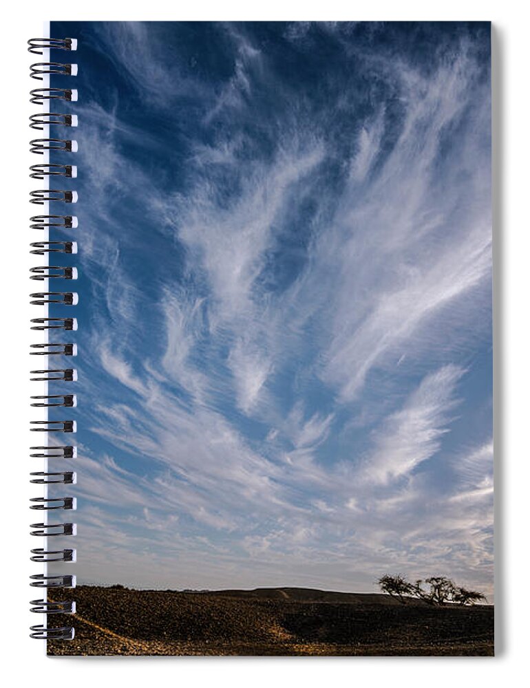 Sky Spiral Notebook featuring the photograph Like feathers in the sky by Arik Baltinester