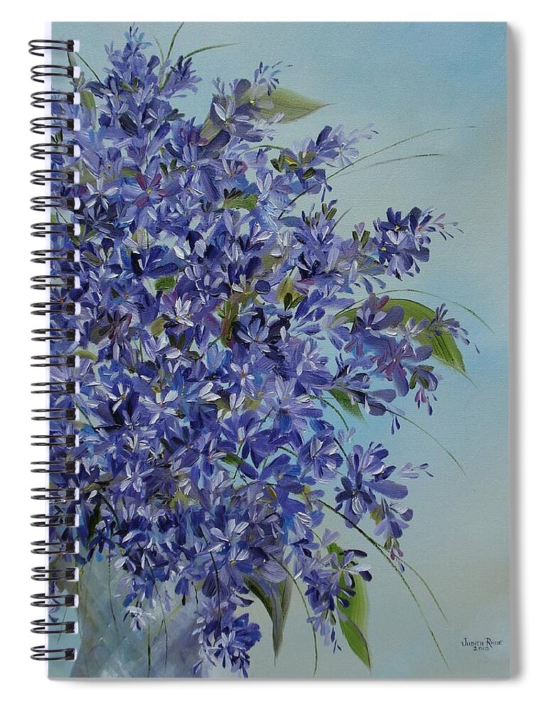 Lilacs Spiral Notebook featuring the painting Lilacs by Judith Rhue