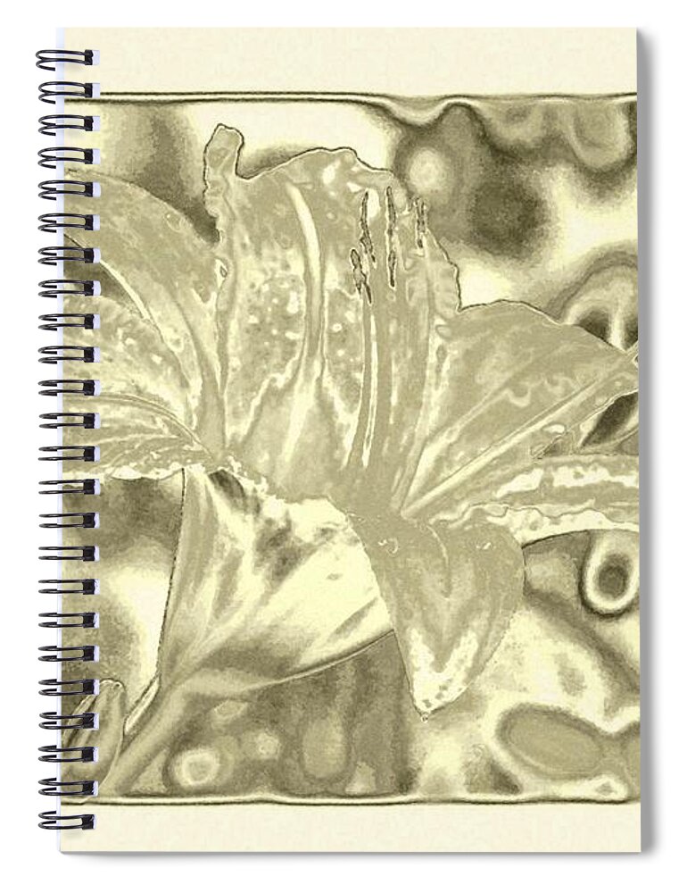 Lily Elegance 4 Spiral Notebook featuring the digital art Lily Elegance 4 by Will Borden