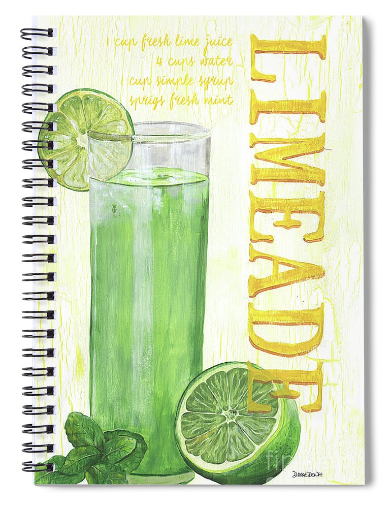 Lime Spiral Notebook featuring the painting Limeade by Debbie DeWitt
