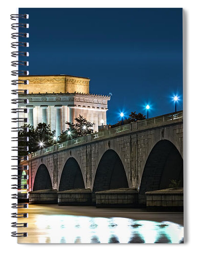 Washington Spiral Notebook featuring the photograph Lincoln Memorial and Arlington Bridge by Mihai Andritoiu