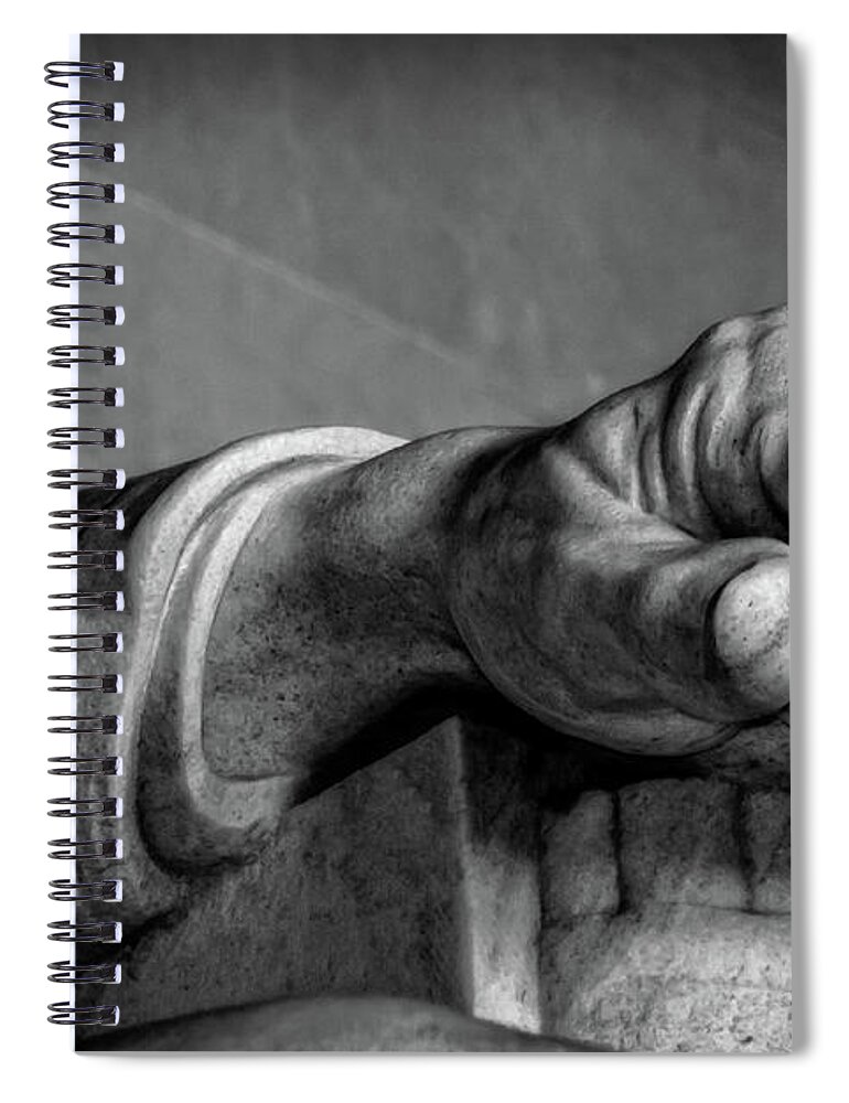 Lincoln Spiral Notebook featuring the photograph Lincoln's Left Hand B-W by Christopher Holmes