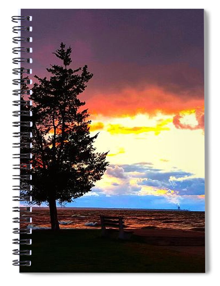 Lake Spiral Notebook featuring the photograph Lingering Light by Dani McEvoy