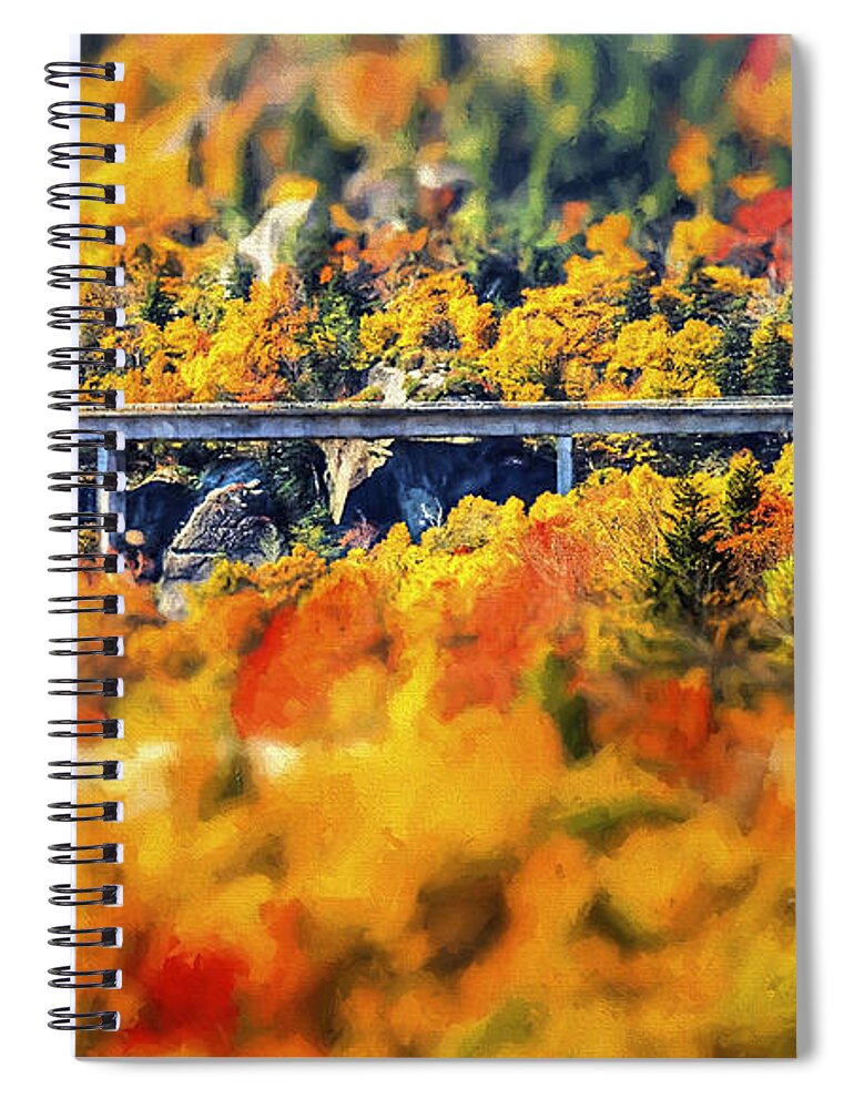 Tiltshift Spiral Notebook featuring the photograph Linn Cove Viaduct by Darren Fisher
