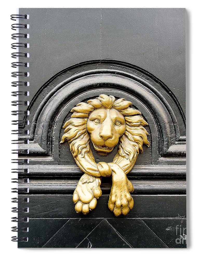 Photography Spiral Notebook featuring the photograph Lion head door knocker by Ivy Ho