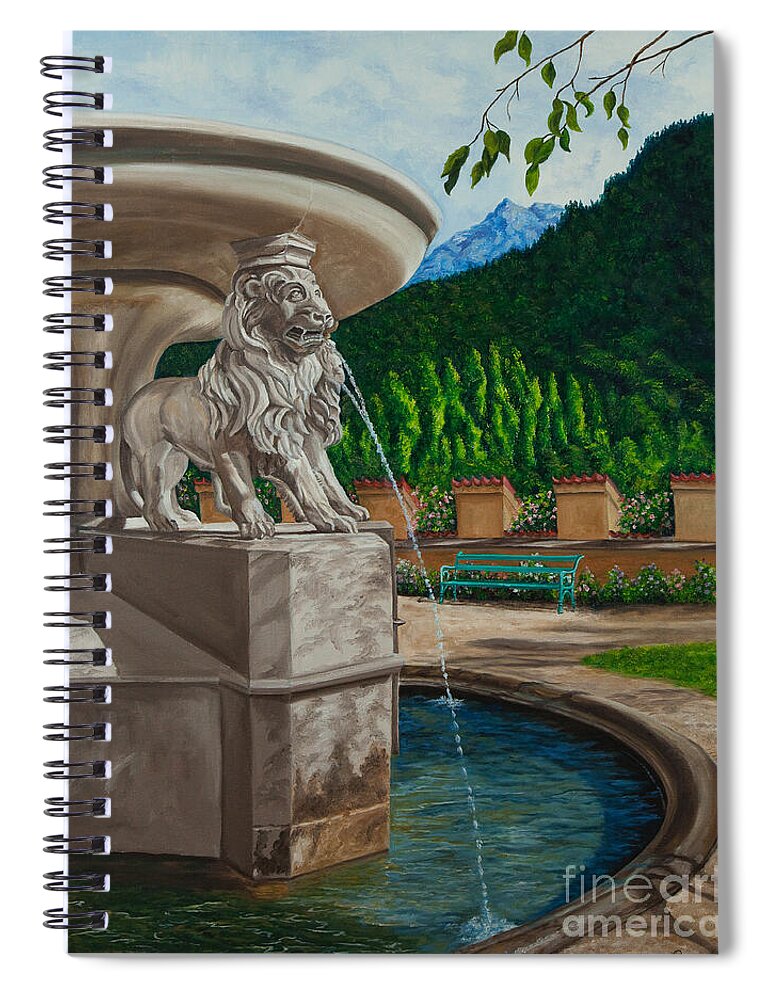 Germany Art Spiral Notebook featuring the painting Lions of Bavaria by Charlotte Blanchard