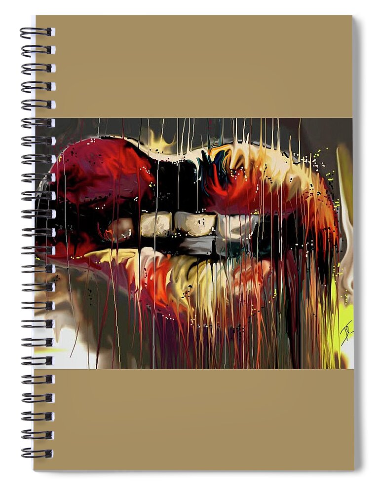 Sexy Spiral Notebook featuring the digital art Lips say it by Darren Cannell
