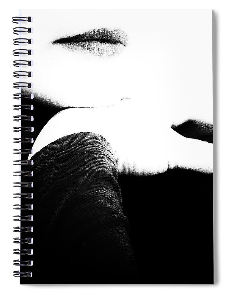 Girl Spiral Notebook featuring the photograph Lips by Stelios Kleanthous