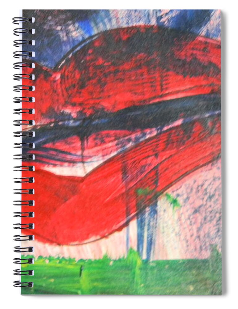 Lips Spiral Notebook featuring the painting Lipstick - SOLD by Marwan George Khoury