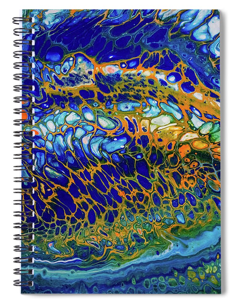 Liquid Abstract Spiral Notebook featuring the painting Liquid Abstract 8 by Lilia S