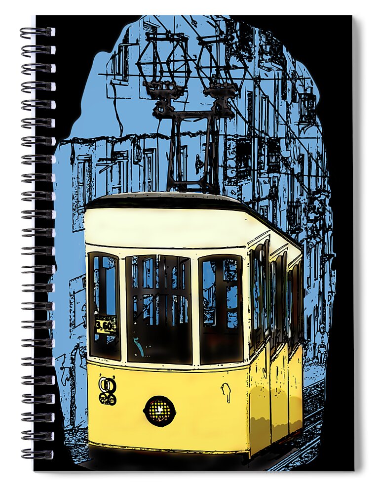 Lisbon Spiral Notebook featuring the digital art Lisbon by Piotr Dulski