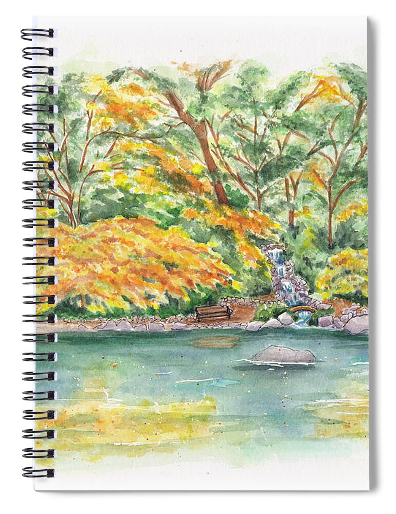 Lithia Park Spiral Notebook featuring the painting Lithia Park Reflections by Lori Taylor
