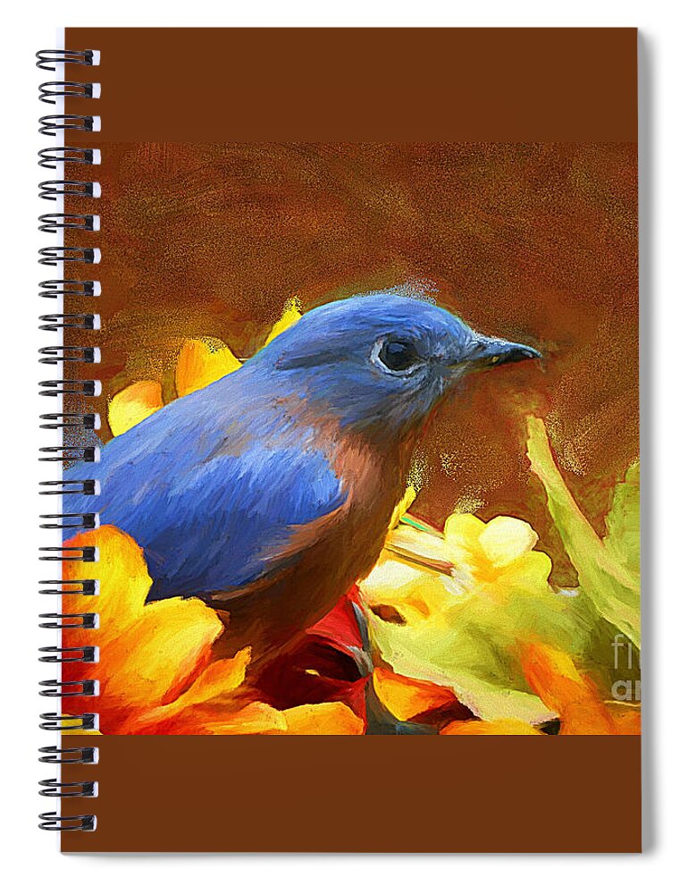Bluebird Spiral Notebook featuring the painting Little Boy Blue by Tina LeCour