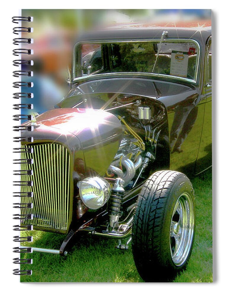Little Deuce Coupe In Brown Spiral Notebook featuring the digital art Little Deuce Coupe In Root Beer Brown by Gary Baird