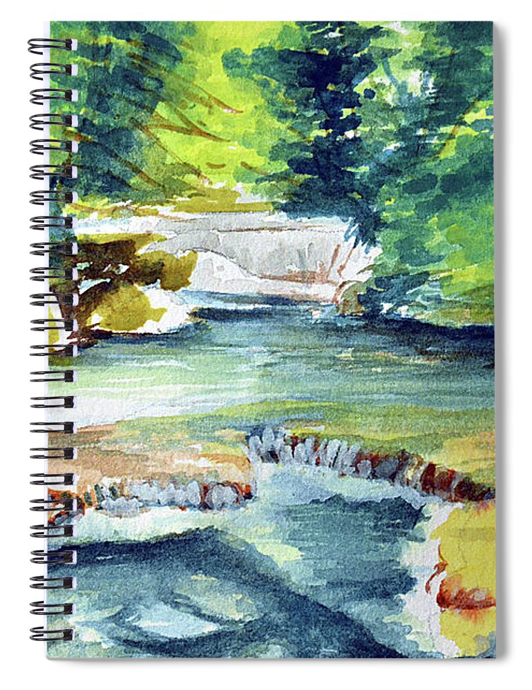 Falls Spiral Notebook featuring the painting Little Falls by Allison Ashton