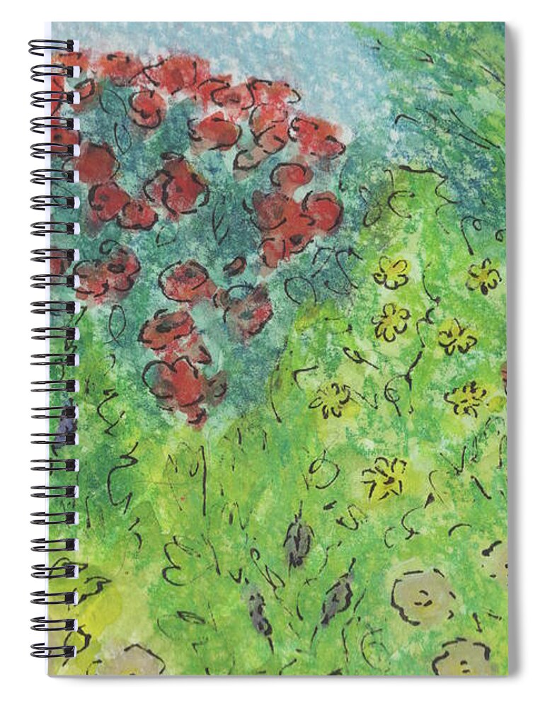 Watercolor Spiral Notebook featuring the painting Little Garden by Marcy Brennan
