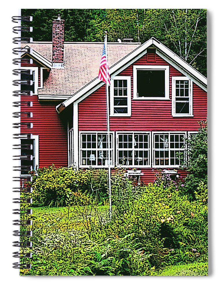 House Spiral Notebook featuring the photograph Little Red House by Nancy Griswold