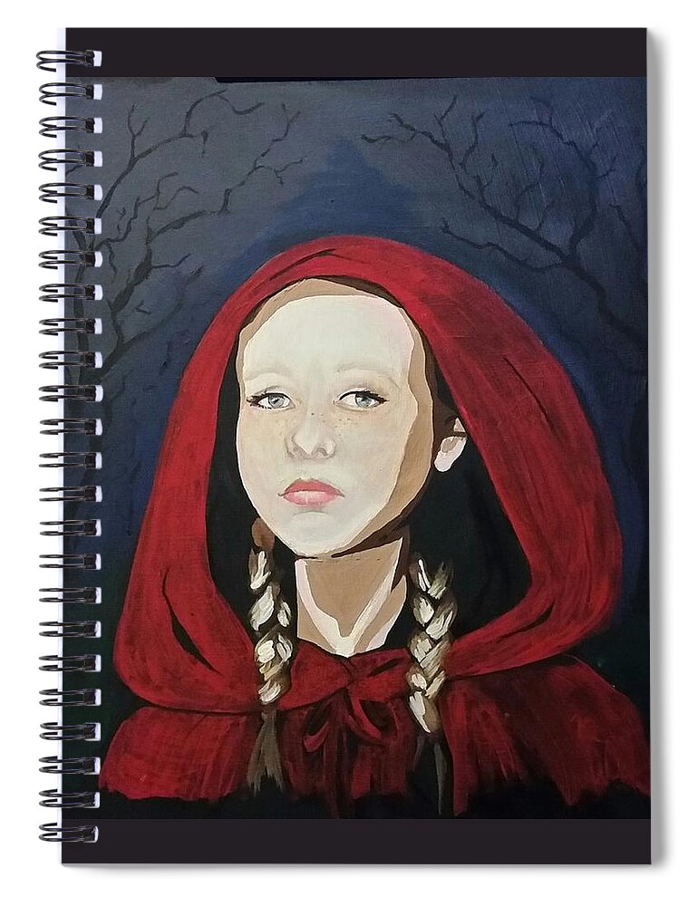 Little Red Riding Hood Spiral Notebook featuring the painting Little red Riding hood by Carole Hutchison