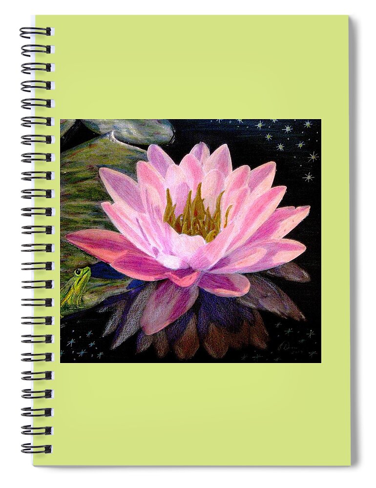 Ponds Spiral Notebook featuring the drawing Little Stargazer by Angela Davies