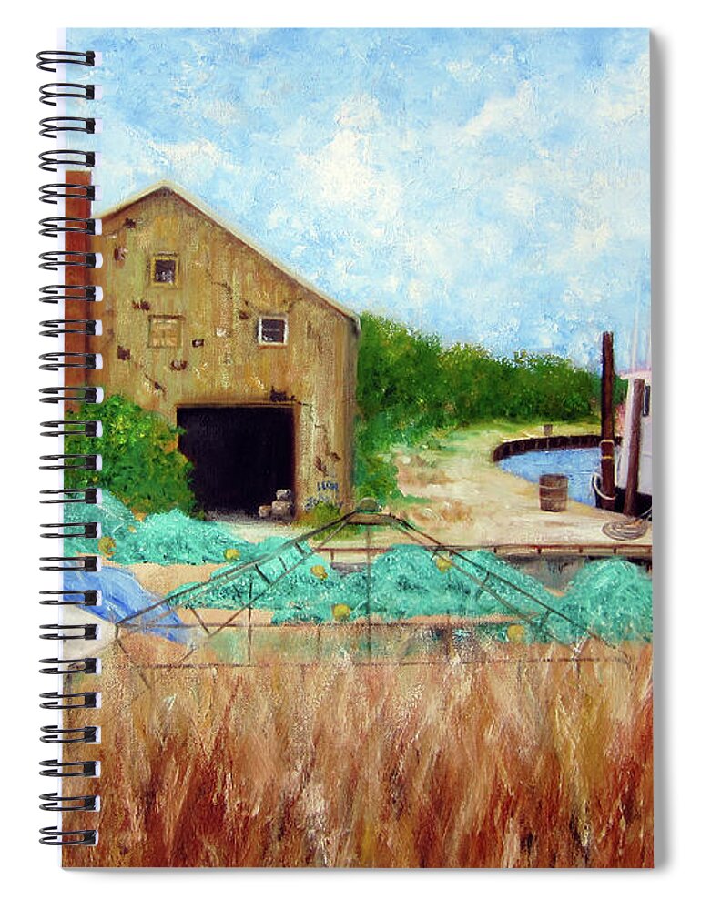 Belford Nj Spiral Notebook featuring the painting Little Toot Tug Boat by Leonardo Ruggieri