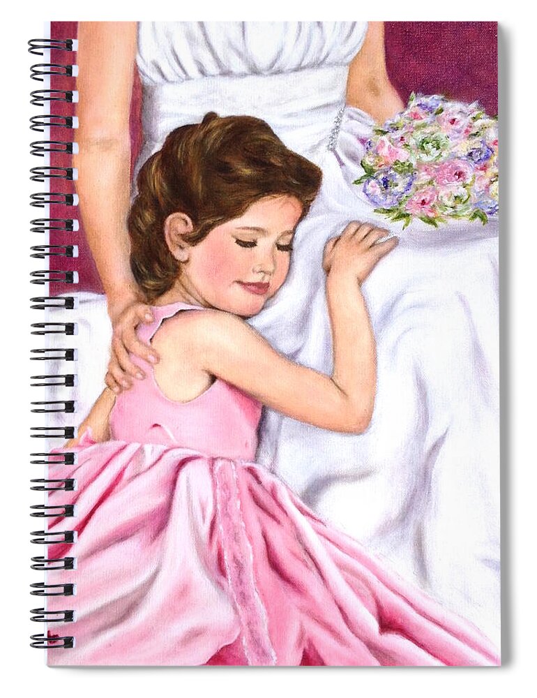 Child At Wedding Spiral Notebook featuring the painting Littlest Wedding Belle by Dr Pat Gehr