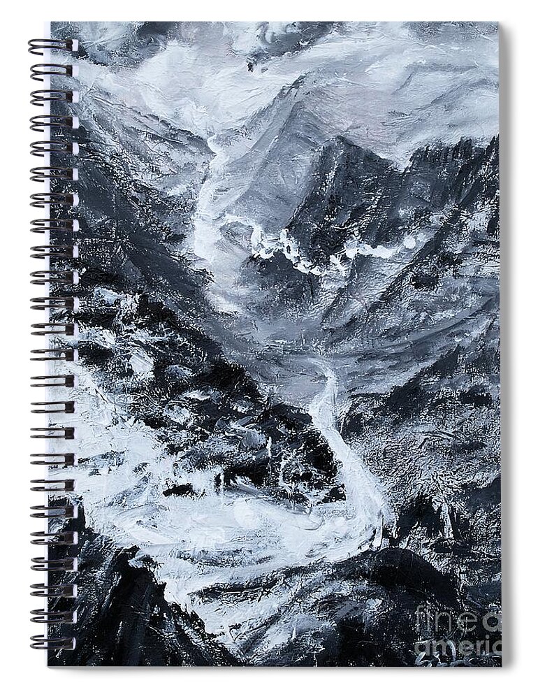 Acrylic Painting Spiral Notebook featuring the painting Living Water by Lidija Ivanek - SiLa