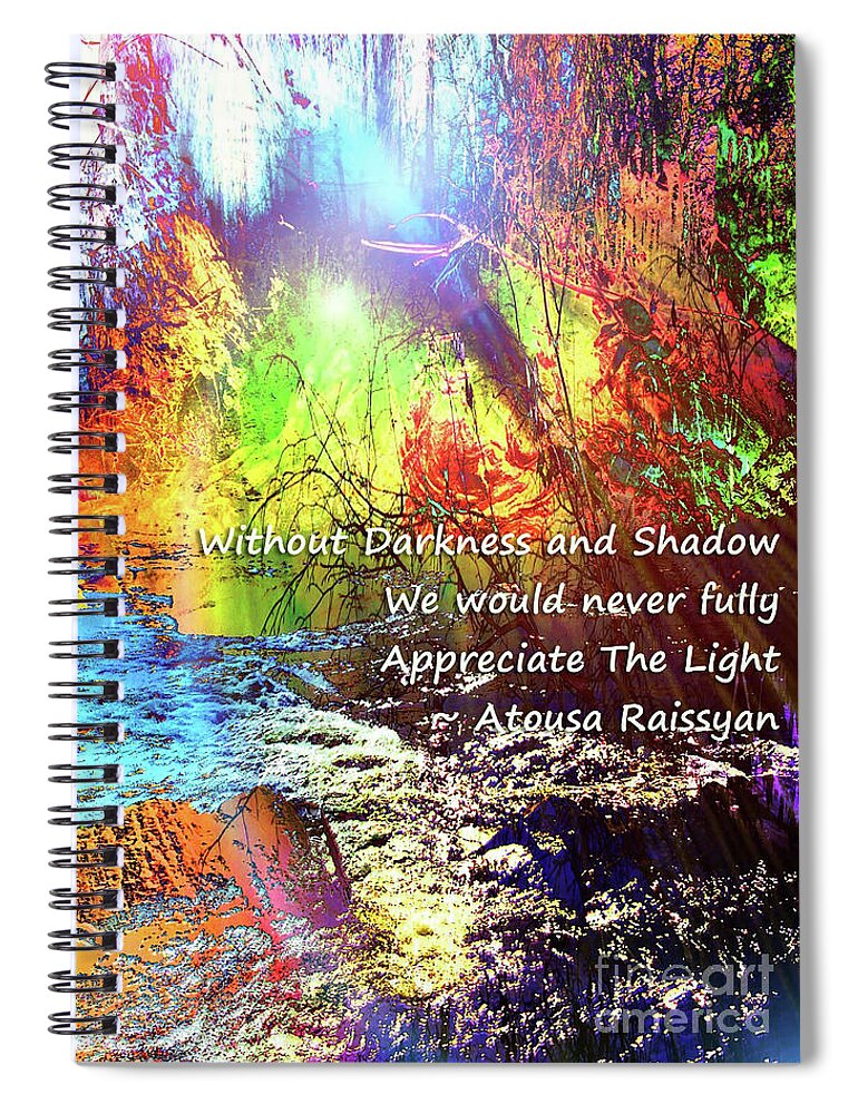 Darkness Spiral Notebook featuring the photograph Darkness, Shadow and Light by Atousa Raissyan