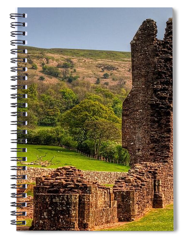 Llanthony Priory Spiral Notebook featuring the digital art Llanthony Priory by Maye Loeser
