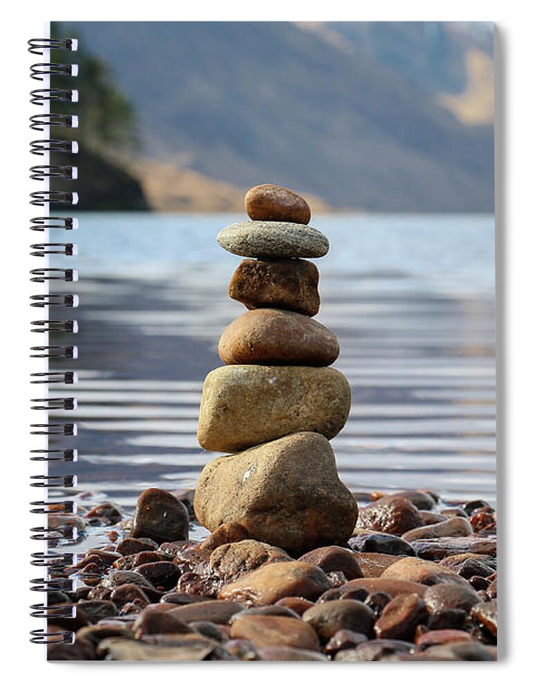 Stones Spiral Notebook featuring the photograph Loch Shiel Stacked Stones by Holly Ross