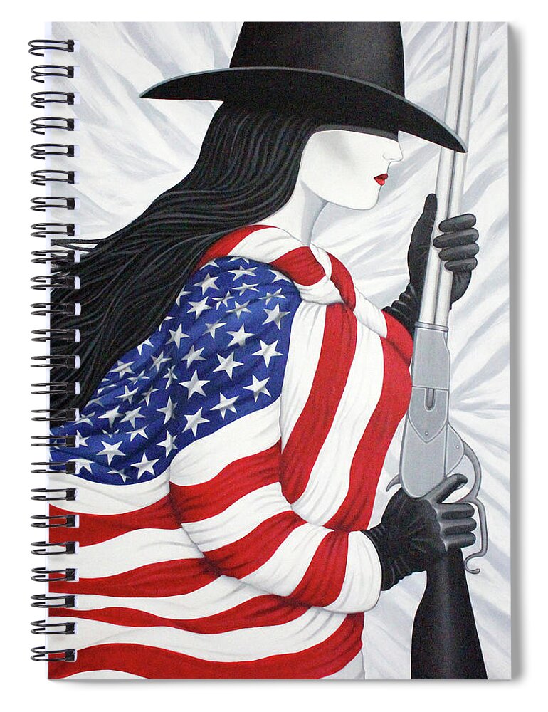 America Spiral Notebook featuring the painting Locked And Loaded Number Two by Lance Headlee