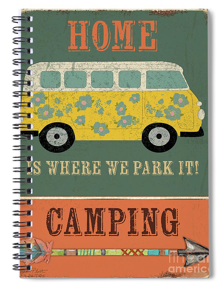 Lodge Spiral Notebook featuring the digital art Lodge Sign-G by Jean Plout